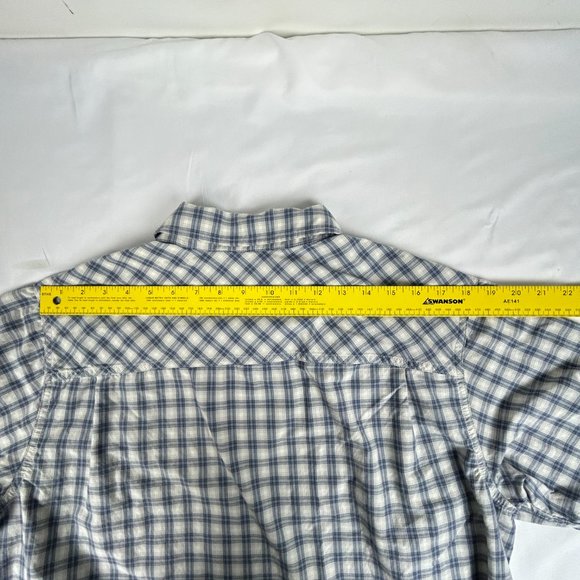 Outdoor Research Shirt Mens XL Blue Check Camp Trail Hike Button Up Seapine - Picture 11 of 13